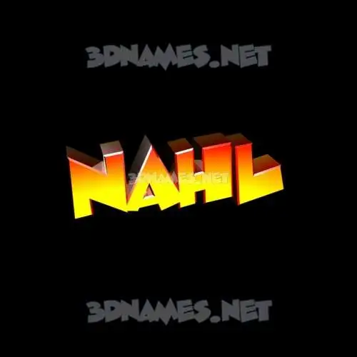 nahl in Black Background style - 3D name wallpaper