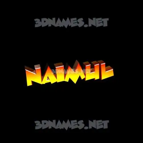 naimul in Black Background style - 3D name wallpaper