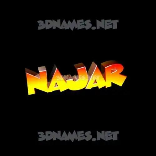 najar in Black Background style - 3D name wallpaper