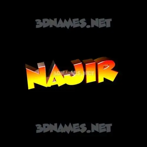 najir in Black Background style - 3D name wallpaper