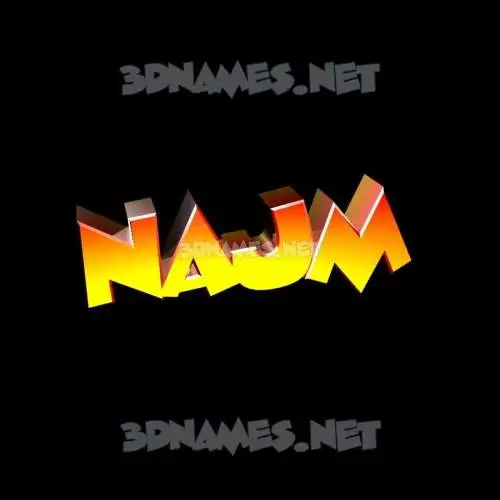 najm in Black Background style - 3D name wallpaper
