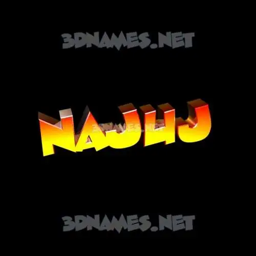 najuj in Black Background style - 3D name wallpaper