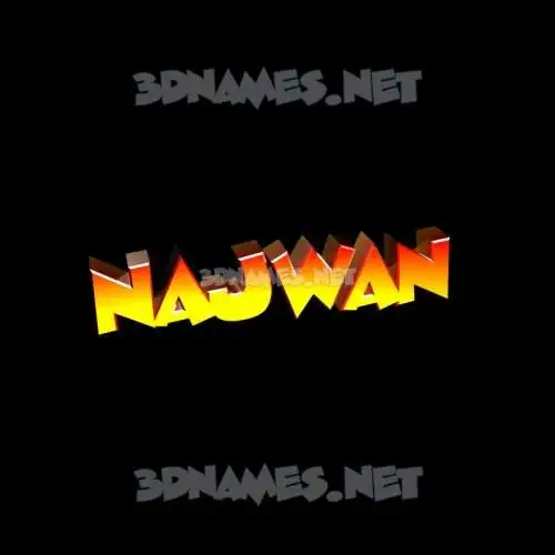 najwan in Black Background style - 3D name wallpaper