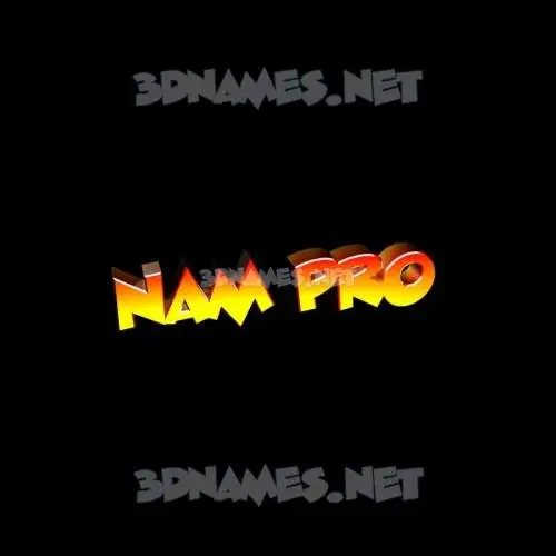 nam pro in Black Background style - 3D name wallpaper