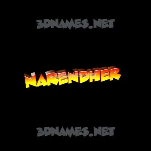 narendher in Black Background style - 3D name wallpaper