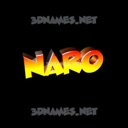 naro in Black Background style - 3D name wallpaper