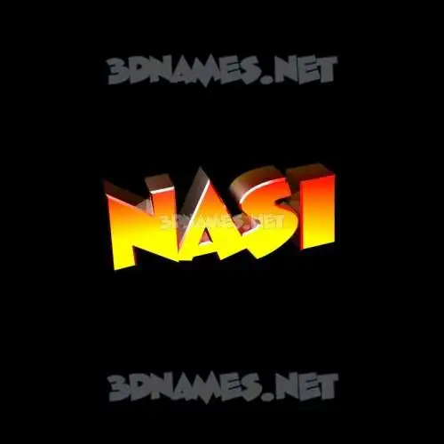 nasi in Black Background style - 3D name wallpaper