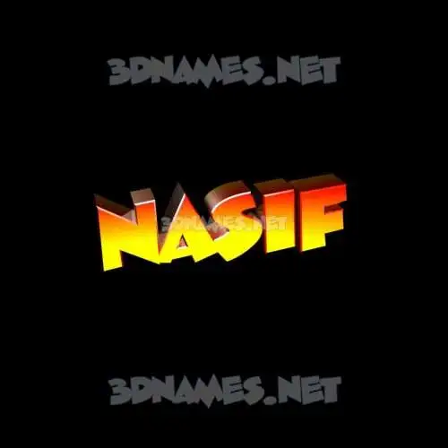 nasif in Black Background style - 3D name wallpaper