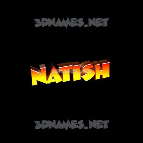 natish in Black Background style - 3D name wallpaper