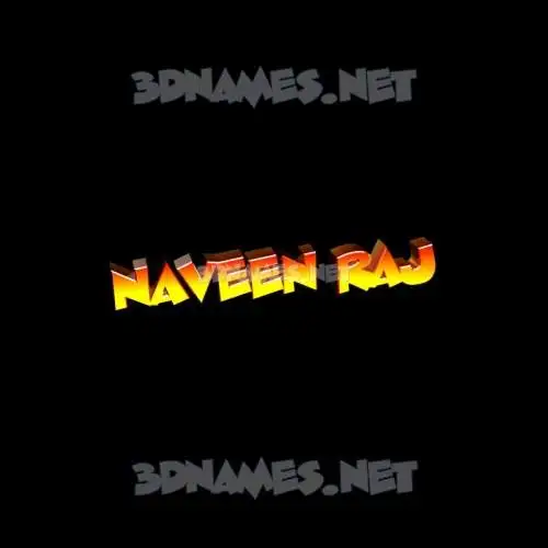 naveen raj in Black Background style - 3D name wallpaper