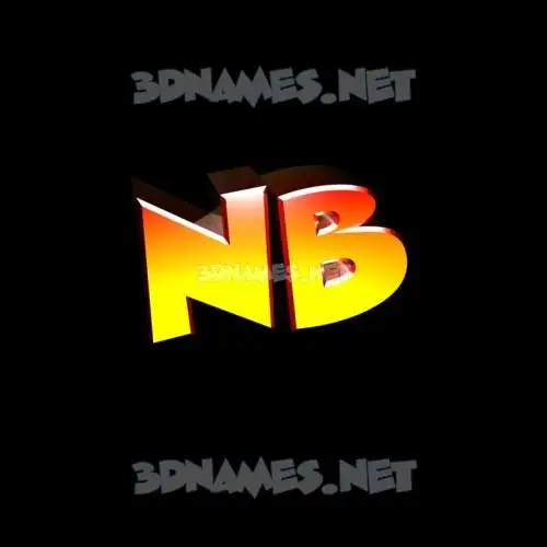 nb in Black Background style - 3D name wallpaper