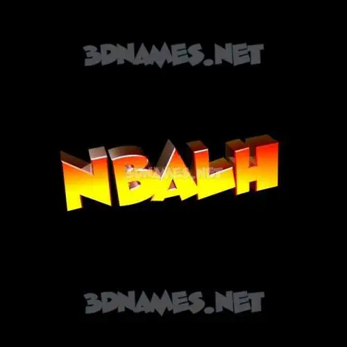 nbalh in Black Background style - 3D name wallpaper