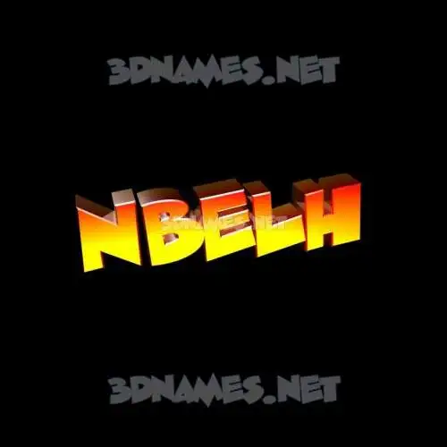 nbelh in Black Background style - 3D name wallpaper