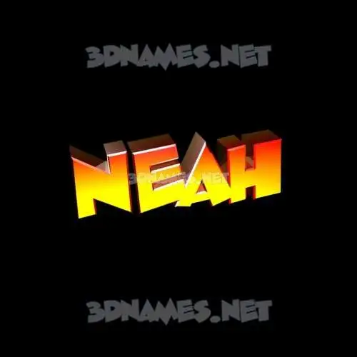 neah in Black Background style - 3D name wallpaper