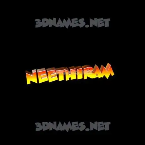 neethiram in Black Background style - 3D name wallpaper