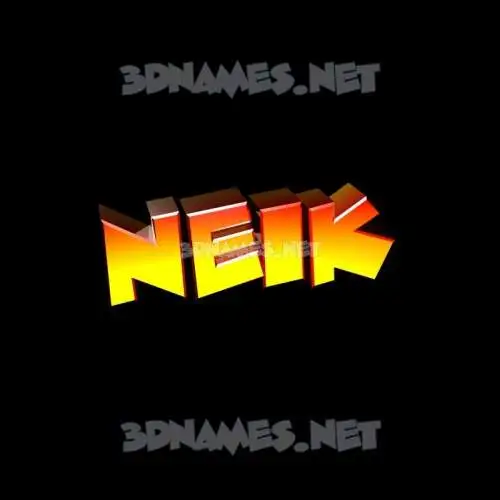 neik in Black Background style - 3D name wallpaper