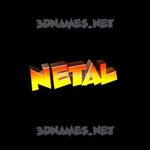 netal in Black Background style - 3D name wallpaper