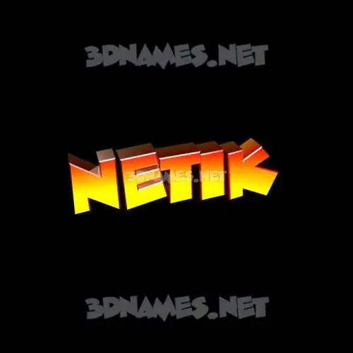 netik in Black Background style - 3D name wallpaper