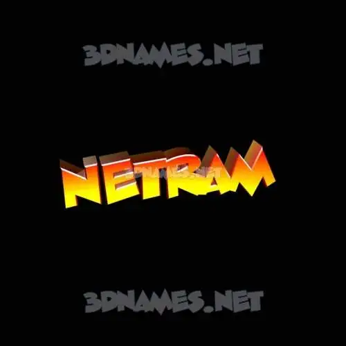 netram in Black Background style - 3D name wallpaper