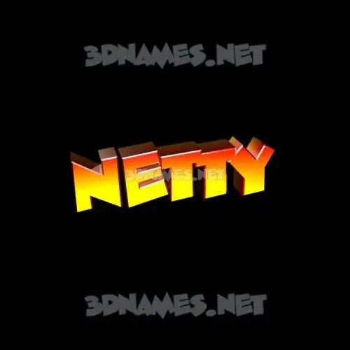 netty in Black Background style - 3D name wallpaper