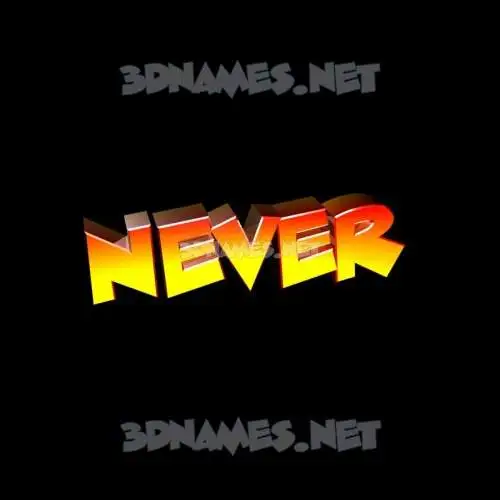 never in Black Background style - 3D name wallpaper