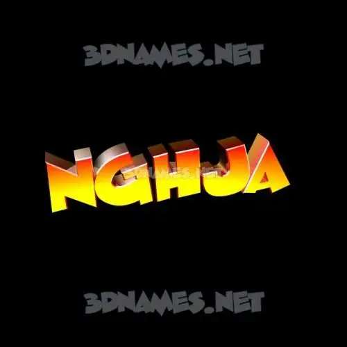 nghja in Black Background style - 3D name wallpaper