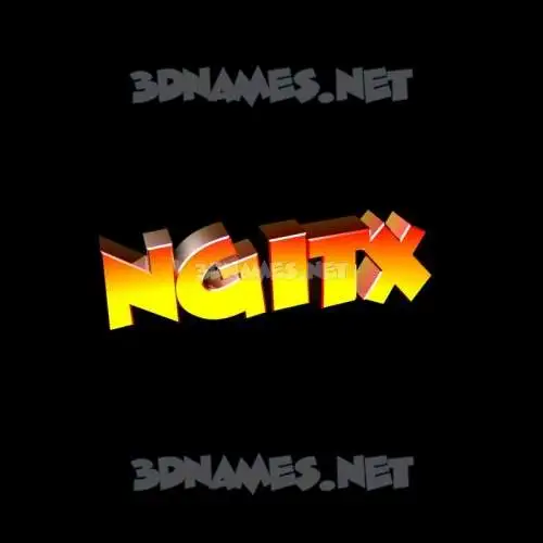 ngitx in Black Background style - 3D name wallpaper