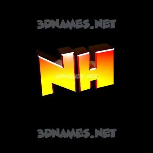 nh in Black Background style - 3D name wallpaper