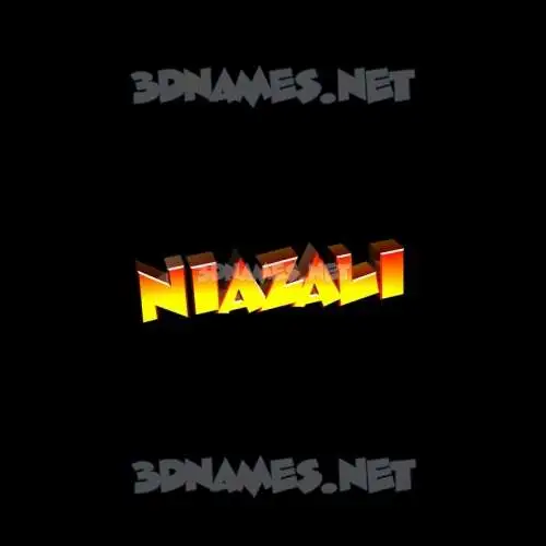 niazali in Black Background style - 3D name wallpaper