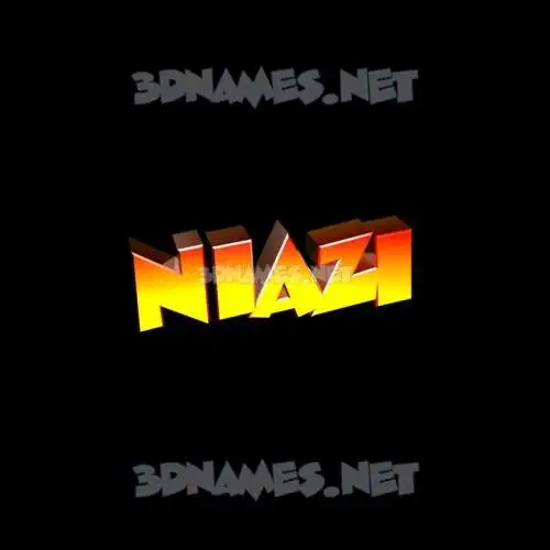 niazi in Black Background style - 3D name wallpaper