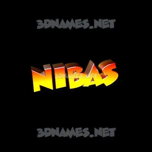 nibas in Black Background style - 3D name wallpaper