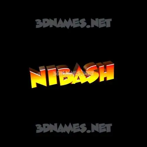 nibash in Black Background style - 3D name wallpaper
