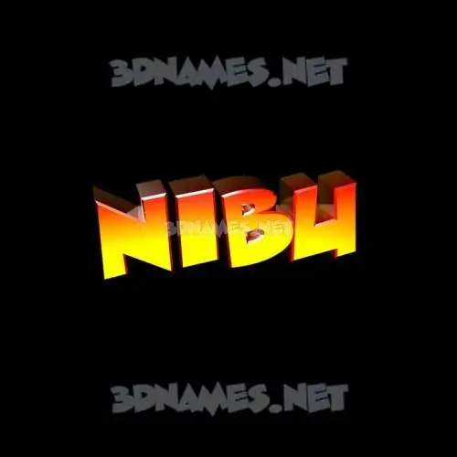 nibu in Black Background style - 3D name wallpaper