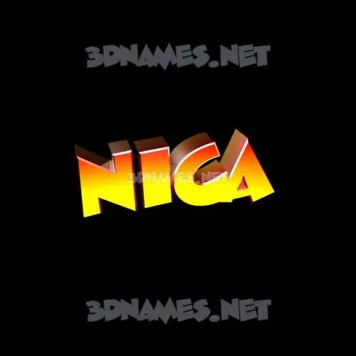 nica in Black Background style - 3D name wallpaper