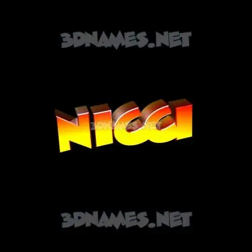 nicci in Black Background style - 3D name wallpaper