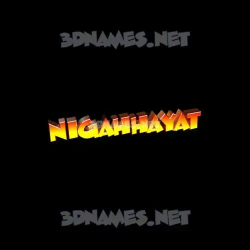 nigahhayat in Black Background style - 3D name wallpaper