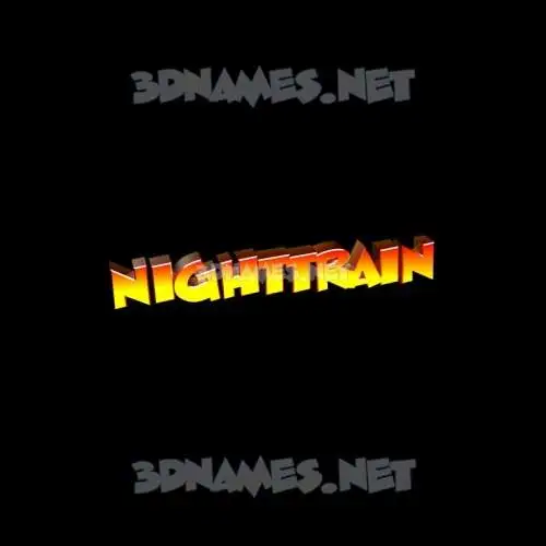 nighttrain in Black Background style - 3D name wallpaper