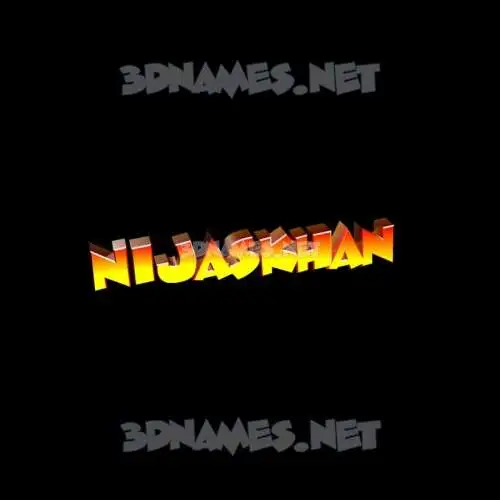 nijaskhan in Black Background style - 3D name wallpaper