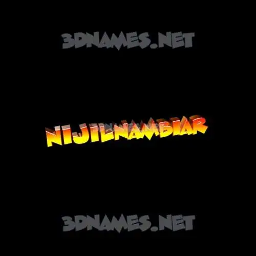 nijilnambiar in Black Background style - 3D name wallpaper