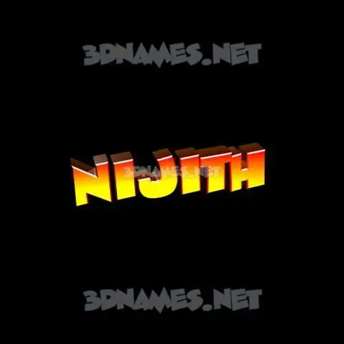 nijith in Black Background style - 3D name wallpaper