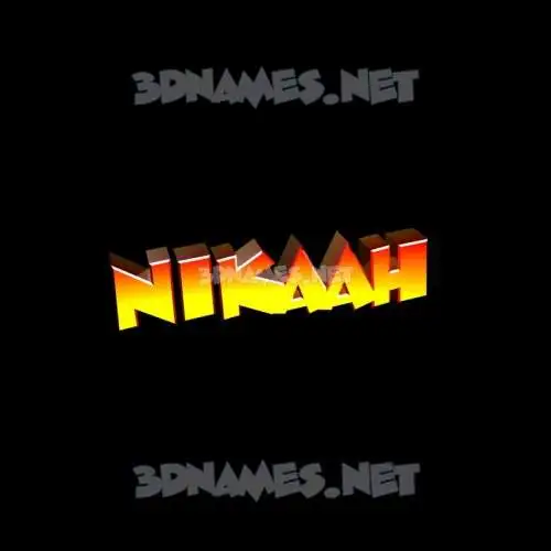 nikaah in Black Background style - 3D name wallpaper