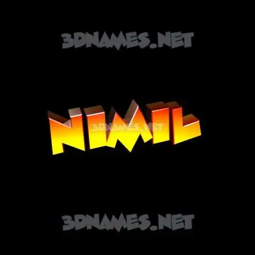 nimil in Black Background style - 3D name wallpaper