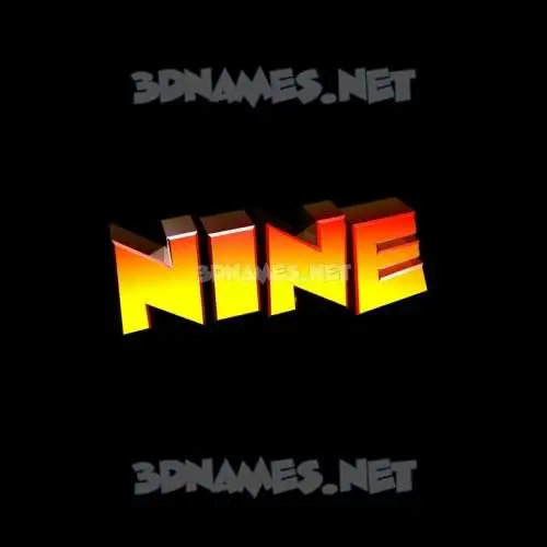 nine in Black Background style - 3D name wallpaper