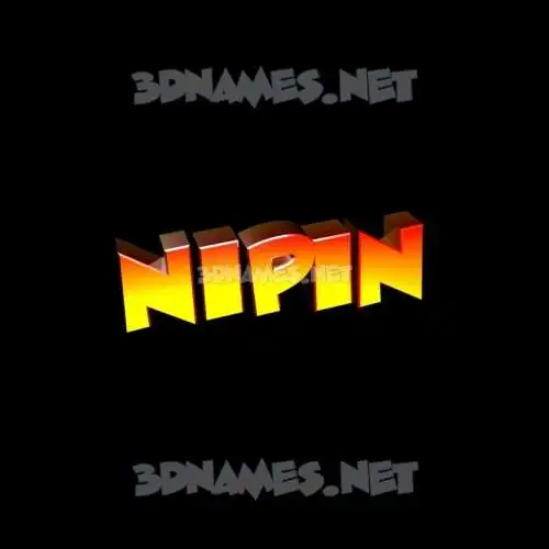 nipin in Black Background style - 3D name wallpaper