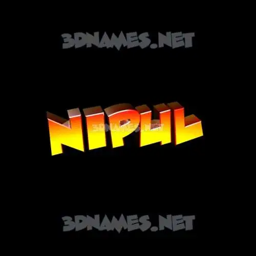 nipul in Black Background style - 3D name wallpaper
