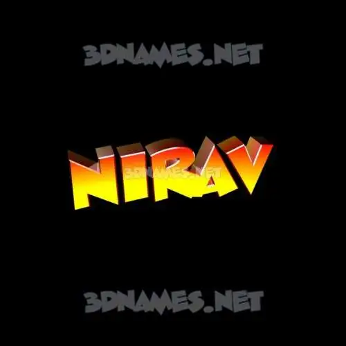 nirav in Black Background style - 3D name wallpaper