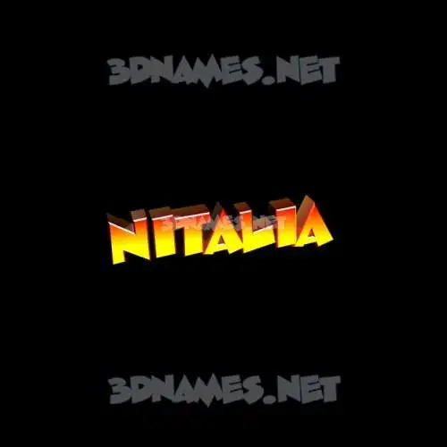nitalia in Black Background style - 3D name wallpaper