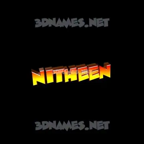 nitheen in Black Background style - 3D name wallpaper