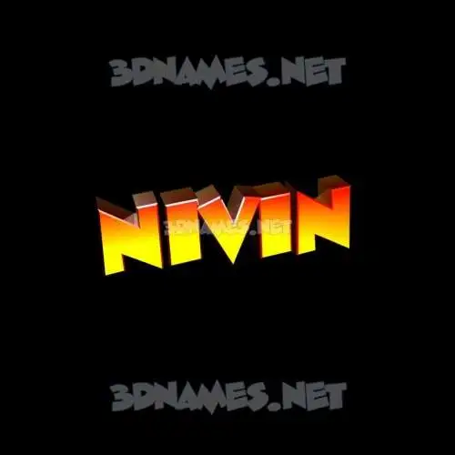 nivin in Black Background style - 3D name wallpaper
