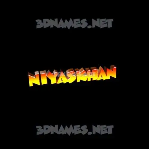 niyaskhan in Black Background style - 3D name wallpaper